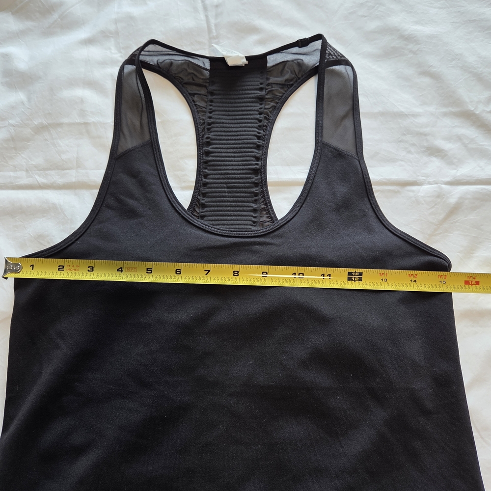 Athleta Black Mesh Rouched Back Tank - Picture 6 of 12